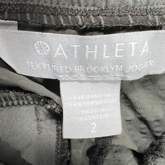 Athleta Textured Brooklyn Jogger Women’s 2 Pants Dark Olive Green Athliesure Gym - Picture 9 of 10